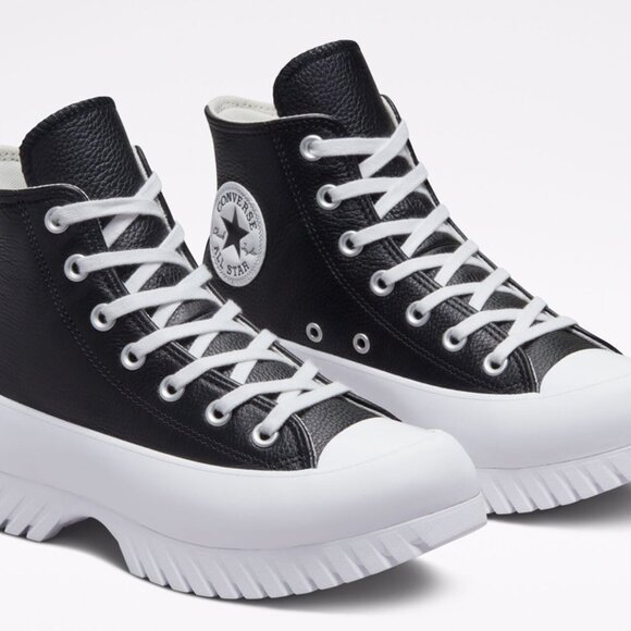 NEW Converse Chuck Taylor All Star Lugged 2.0 Hi Black leather shoes 9.5 NWT - Picture 2 of 8
